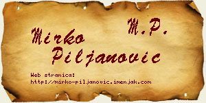 Mirko Piljanović vizit kartica